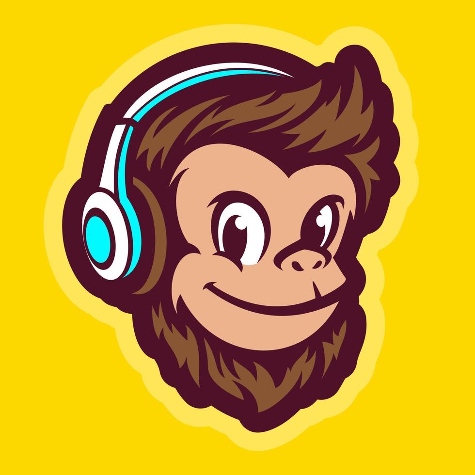 süßes Affen-Cartoon-Charakter-Maskottchen vektor