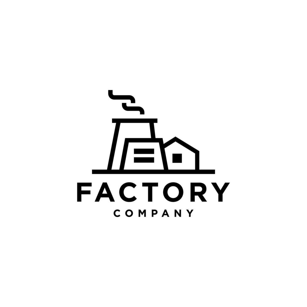 Fabrikindustrie-Vektor-Logo-Design, Fertigungsunternehmen-Vektor, Kernkraftwerk-Symbol. vektor