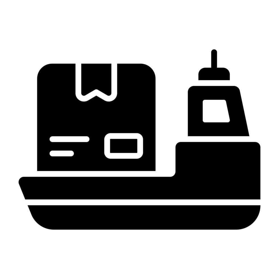 ein editierbares Symbol des Frachtschiffs im modernen Stil, Premium-Vektor vektor