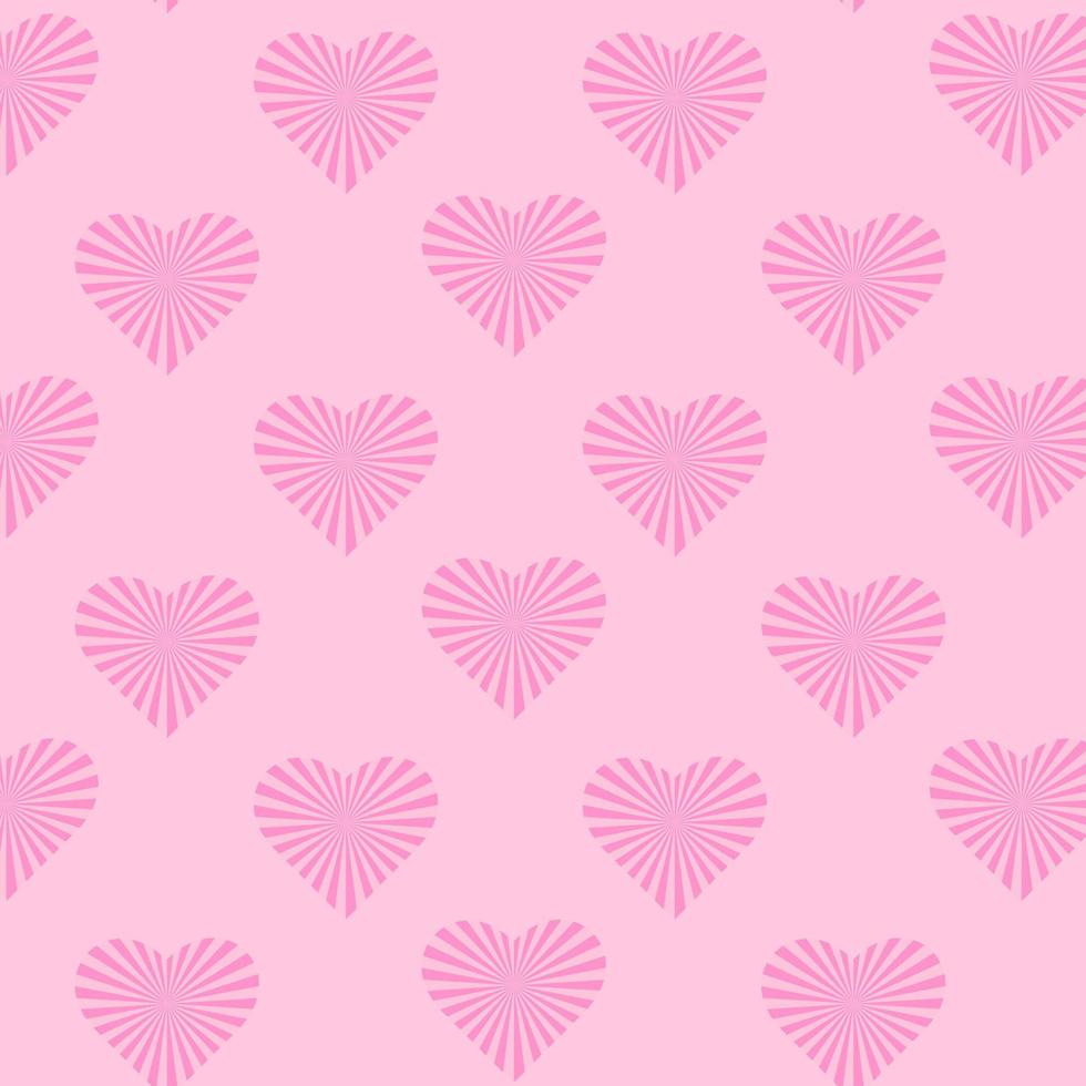 rosa godis hjärta virvla runt strålar på rosa sömlös bakgrund.kärlek begrepp. Lycklig valentines dag, kvinnor dag Semester, dejting inbjudan, bröllop eller äktenskap hälsning kort design. vektor romantisk