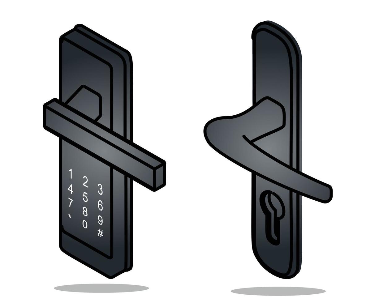 smart lock door mit türgriff vector pro
