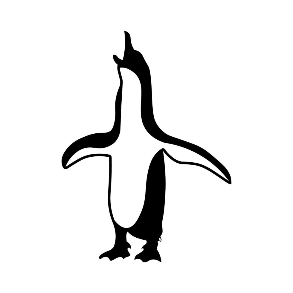 Pinguin-Tier-Silhouetten-Vektorvorlage vektor