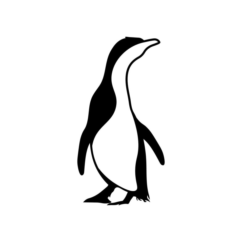 Pinguin-Tier-Silhouetten-Vektorvorlage vektor