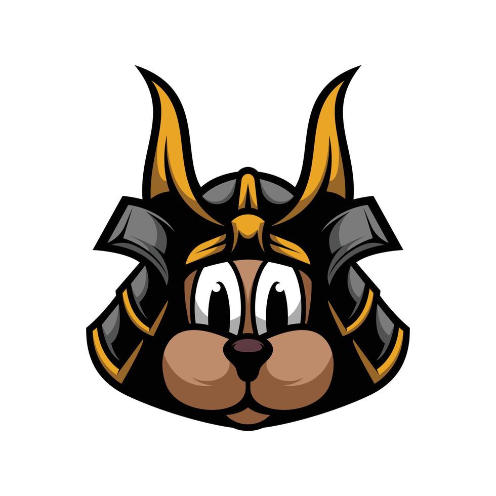 neues Hunde-Samurai-Maskottchen-Design vektor