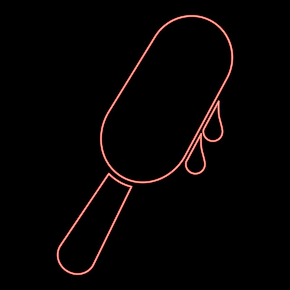 neon-eis auf stick roter farbvektorillustration vektor