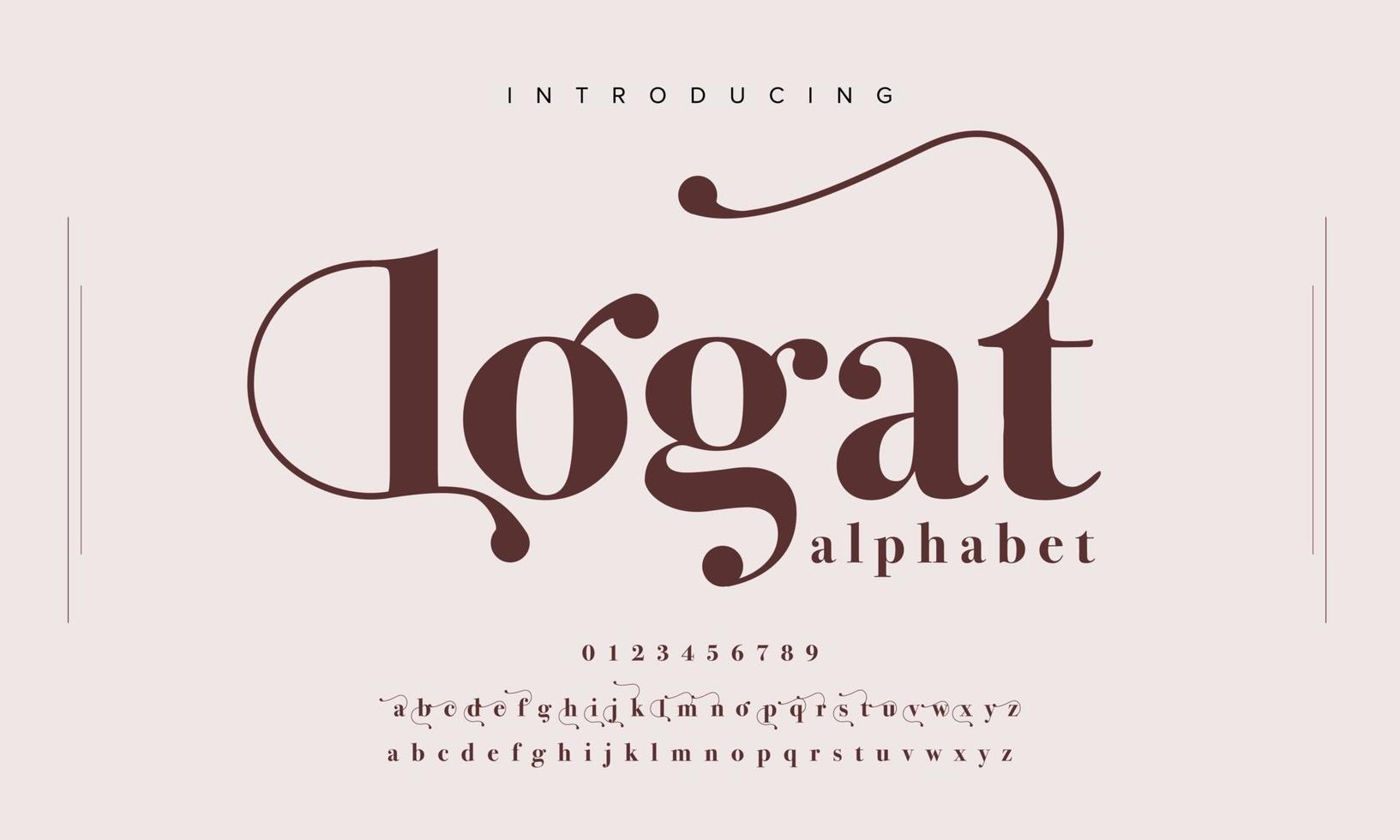 logat lyx serif typografi. abstrakt elegant typsnitt font vektor