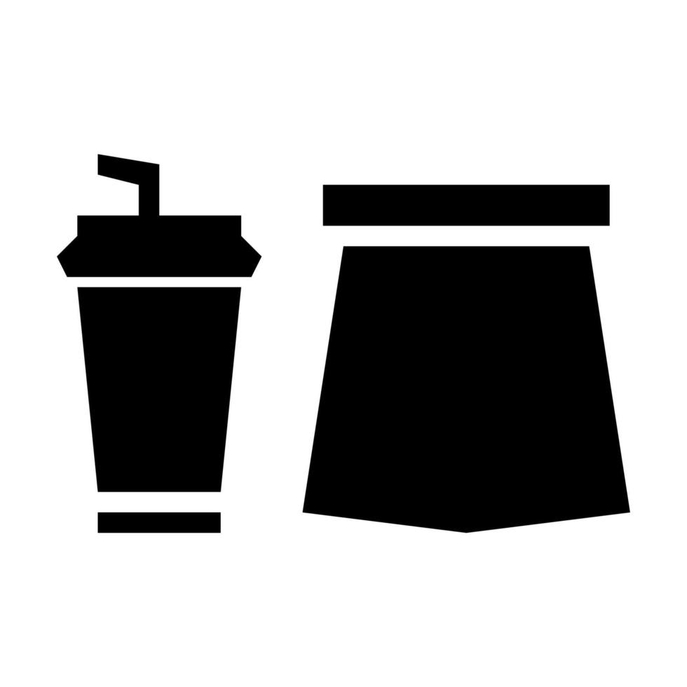 Symbol für Instant-Getränke und -Mahlzeiten. schwarze Farbsymbole geben polygonal ein. vektor