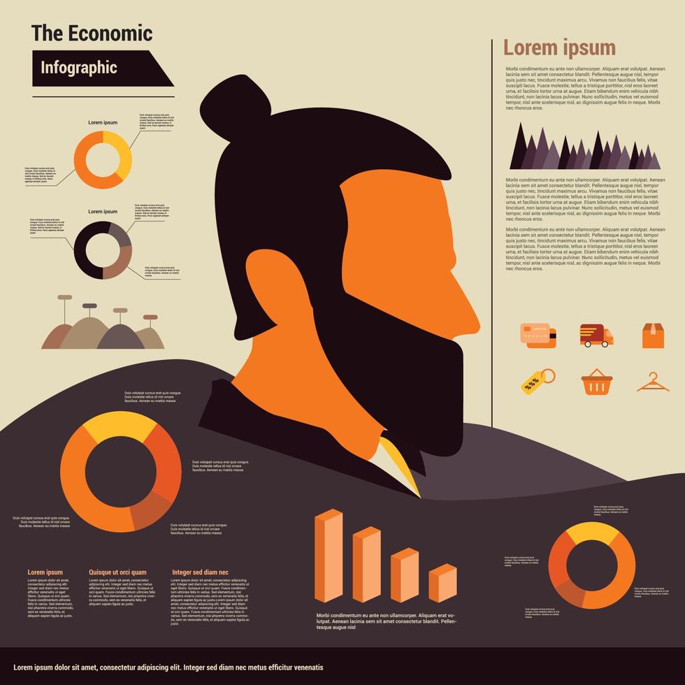 Die wirtschaftliche Infografik-Präsentation ist minimalistisch vektor