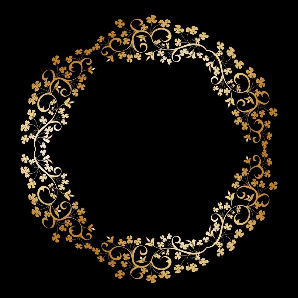 dekorativer Rahmen elegantes Vektorelement für Design im östlichen Stil, Platz für Text. schöne florale goldene grenze. Spitzenillustration für Einladungen, Grußkarten und T-Shirt-Design. vektor