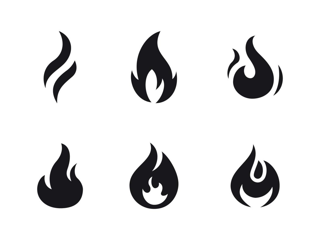 Symbole für Feuerflammen vektor