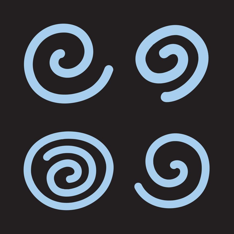 satz, von, spirale, linien, symbol, flache, design, vektor, illustration. vektor