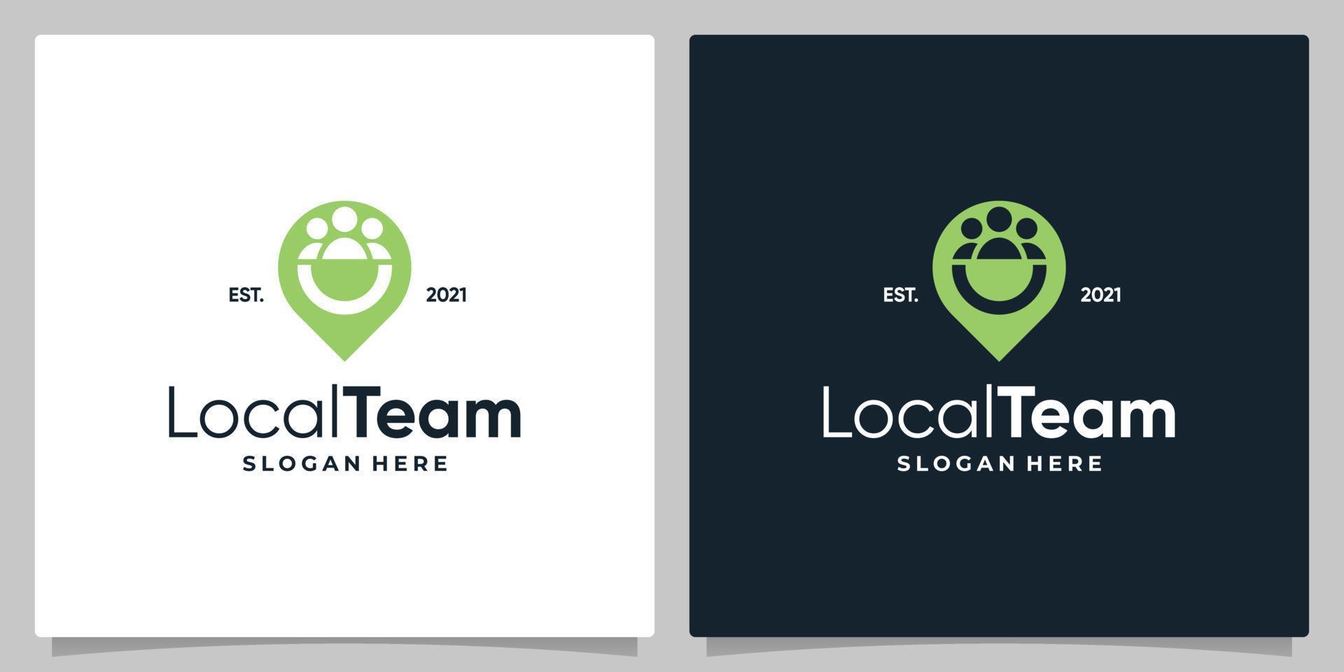 Karta stift plats symbol med logotyp en team och företag kort design. vektor