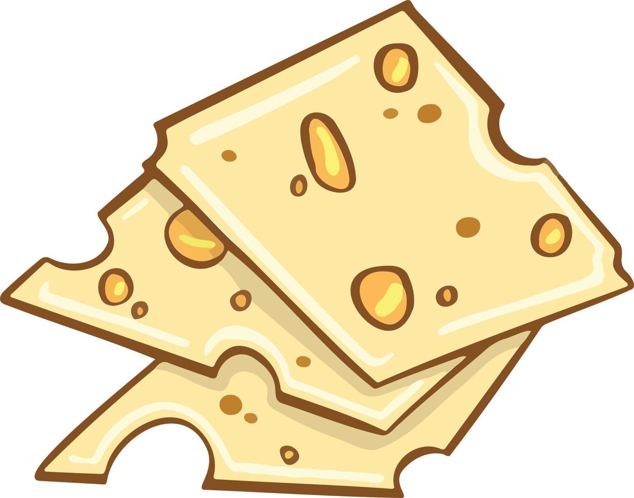 utsökt tecknad serie stil ost symbol. för restaurang menyer och webbplatser. vektor illustration