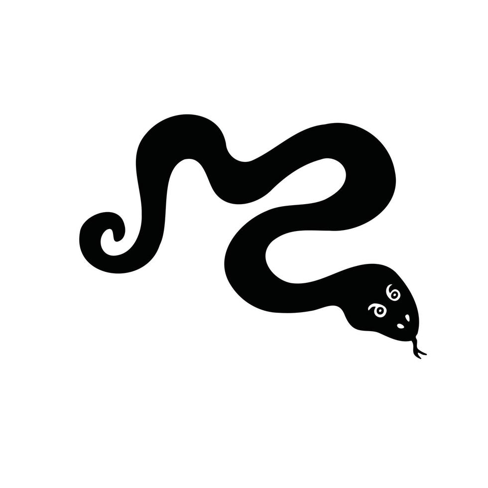 symbol av de år, orm, huggorm silhuett , vektor illustration