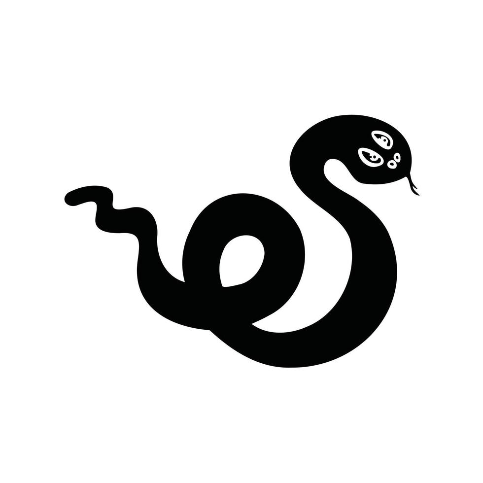 symbol av de år, orm, huggorm silhuett , vektor illustration