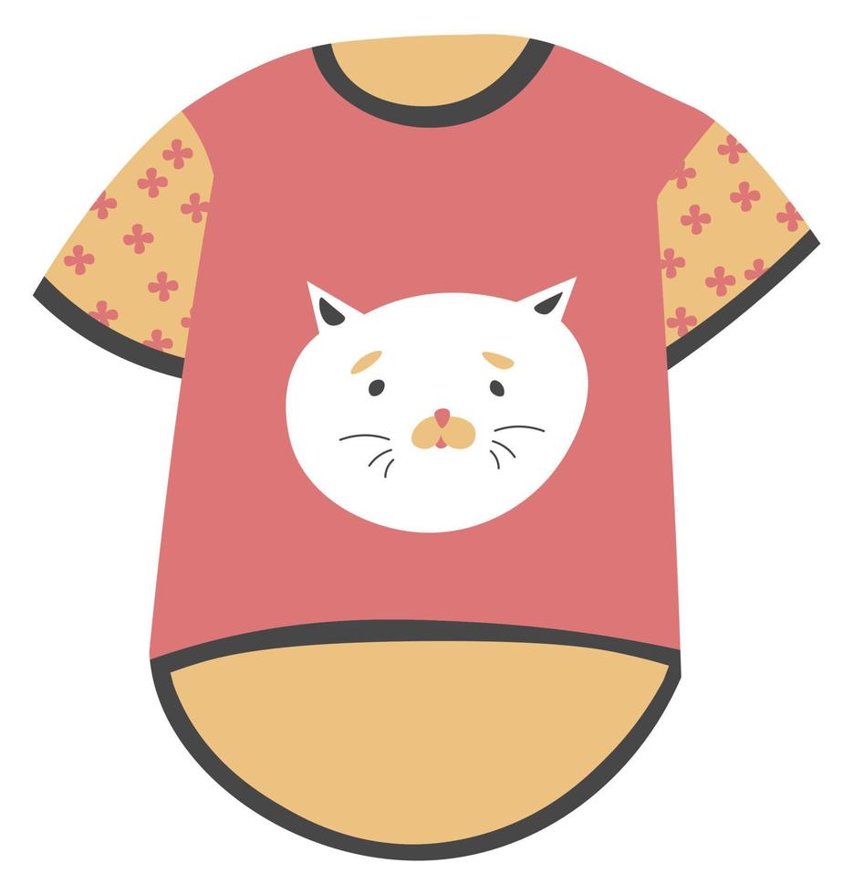 barn kläder med kattunge skriva ut mode skjorta vektor