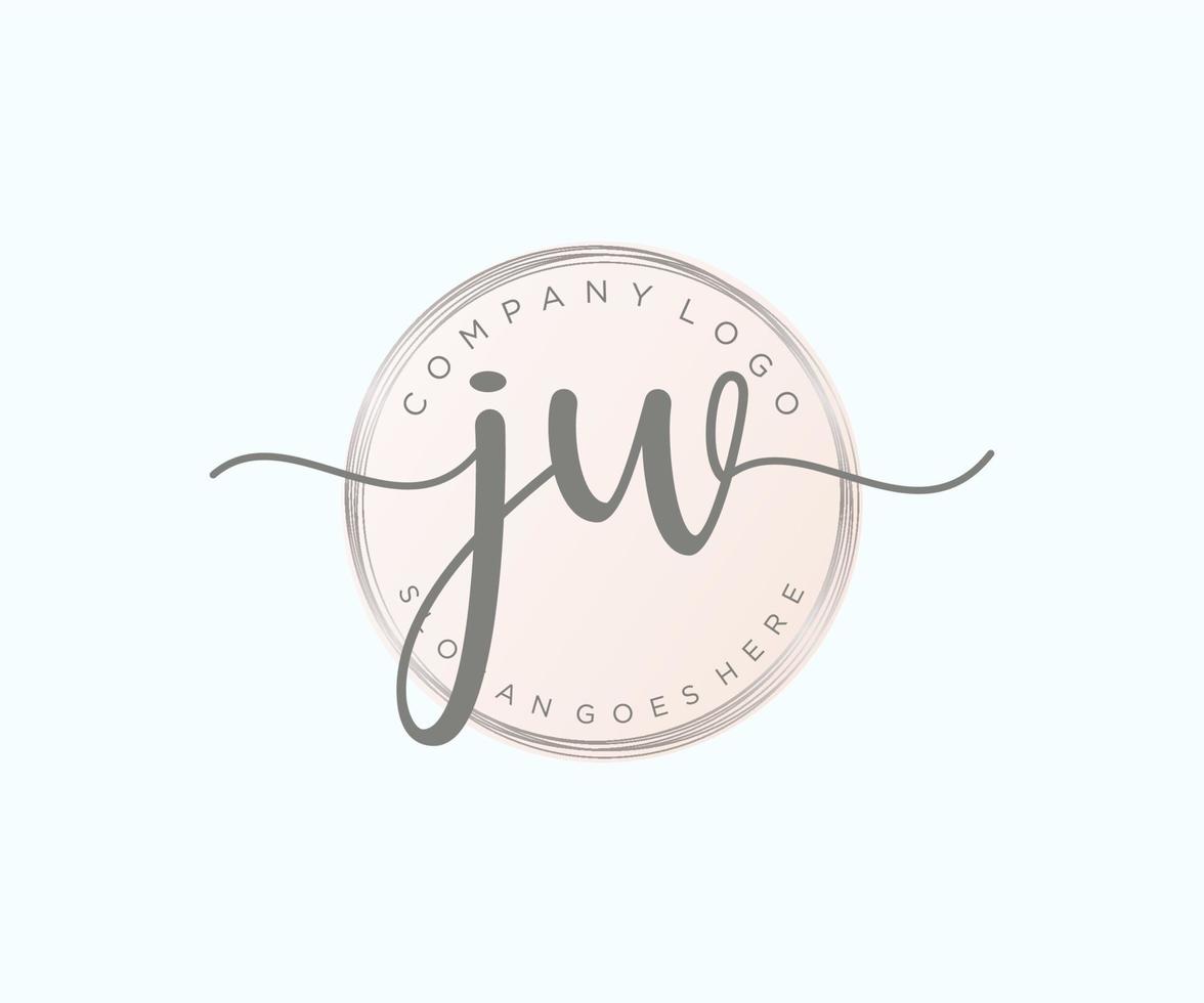 anfängliches feminines jw-logo. verwendbar für Natur-, Salon-, Spa-, Kosmetik- und Schönheitslogos. flaches Vektor-Logo-Design-Vorlagenelement. vektor