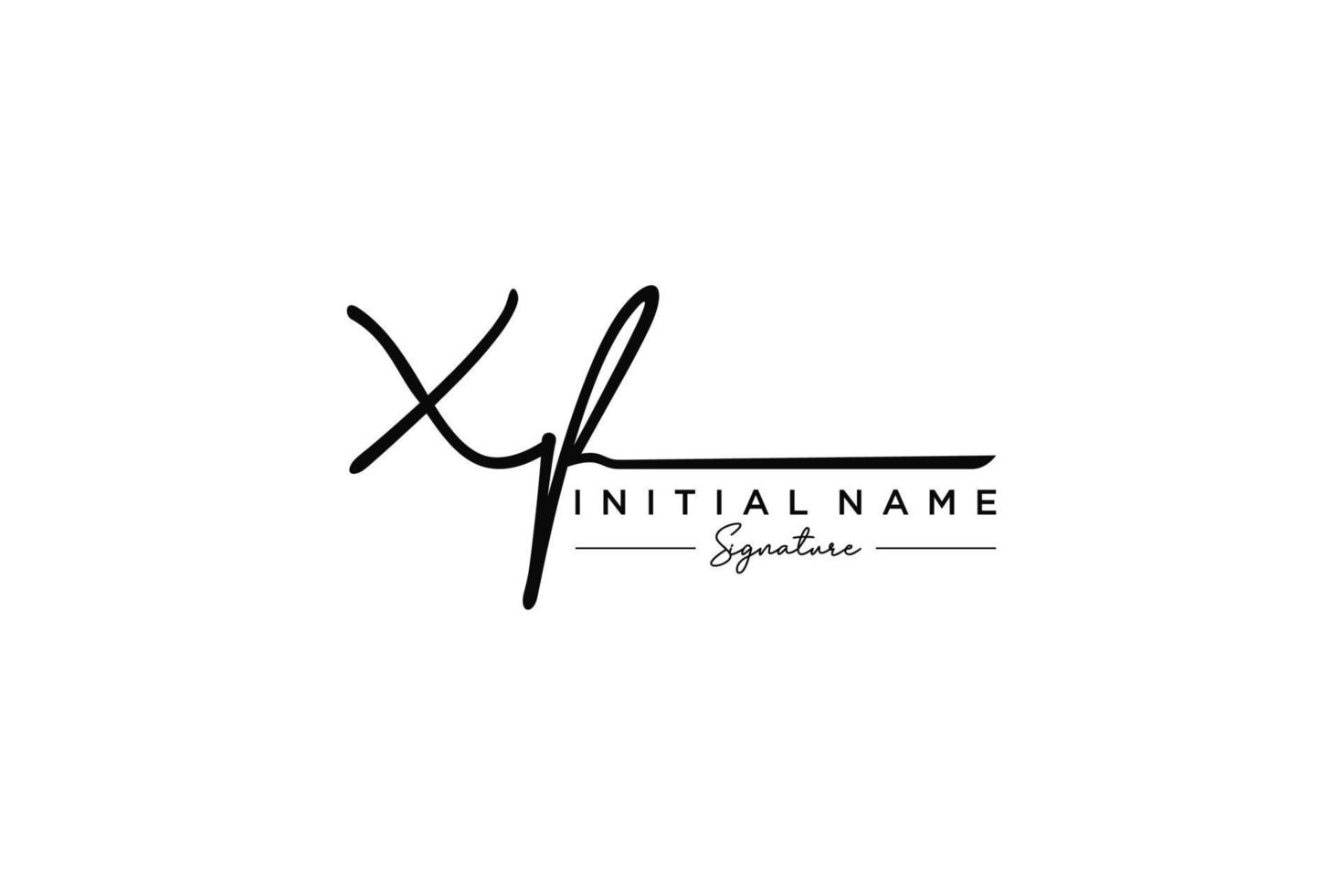 anfänglicher xf-Signatur-Logo-Vorlagenvektor. hand gezeichnete kalligraphiebeschriftungsvektorillustration. vektor