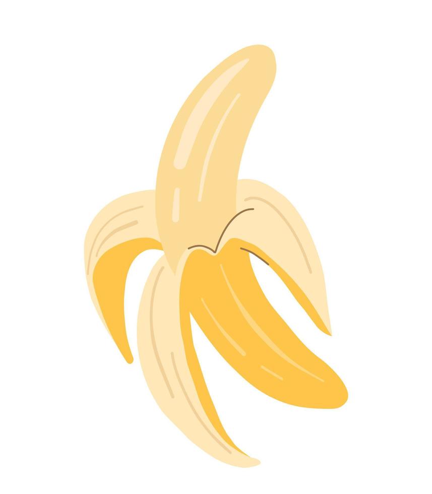 vektor illustration banan.halvskalad banan.