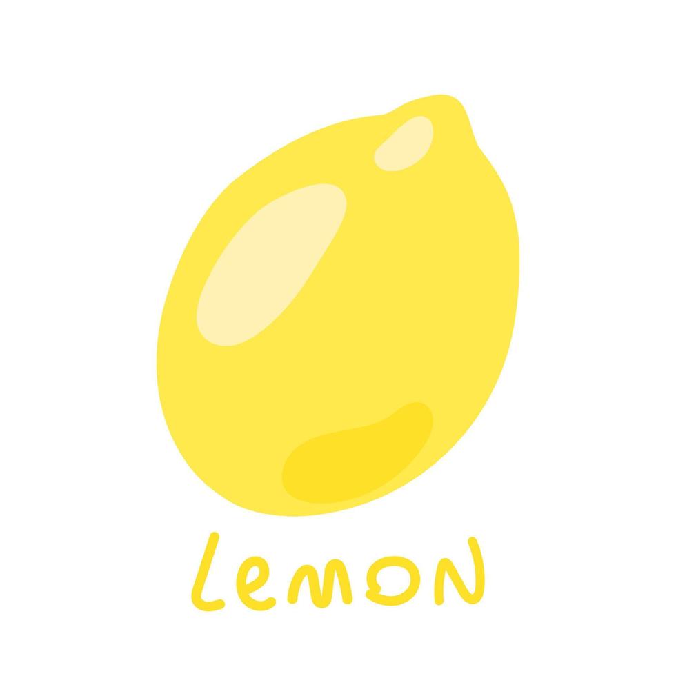 Zitronenillustration. einfache flache illustration der zitronenfrucht. vektor
