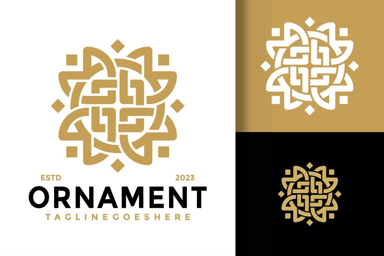 abstrakte Ornament-Mandala-Logo-Logos-Designelement-Lagervektor-Illustrationsvorlage vektor