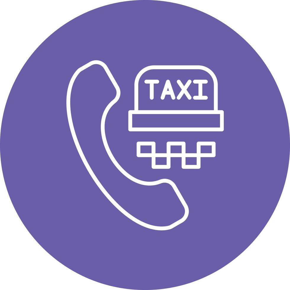 Rufen Sie das Taxi-Linienkreis-Hintergrundsymbol an vektor