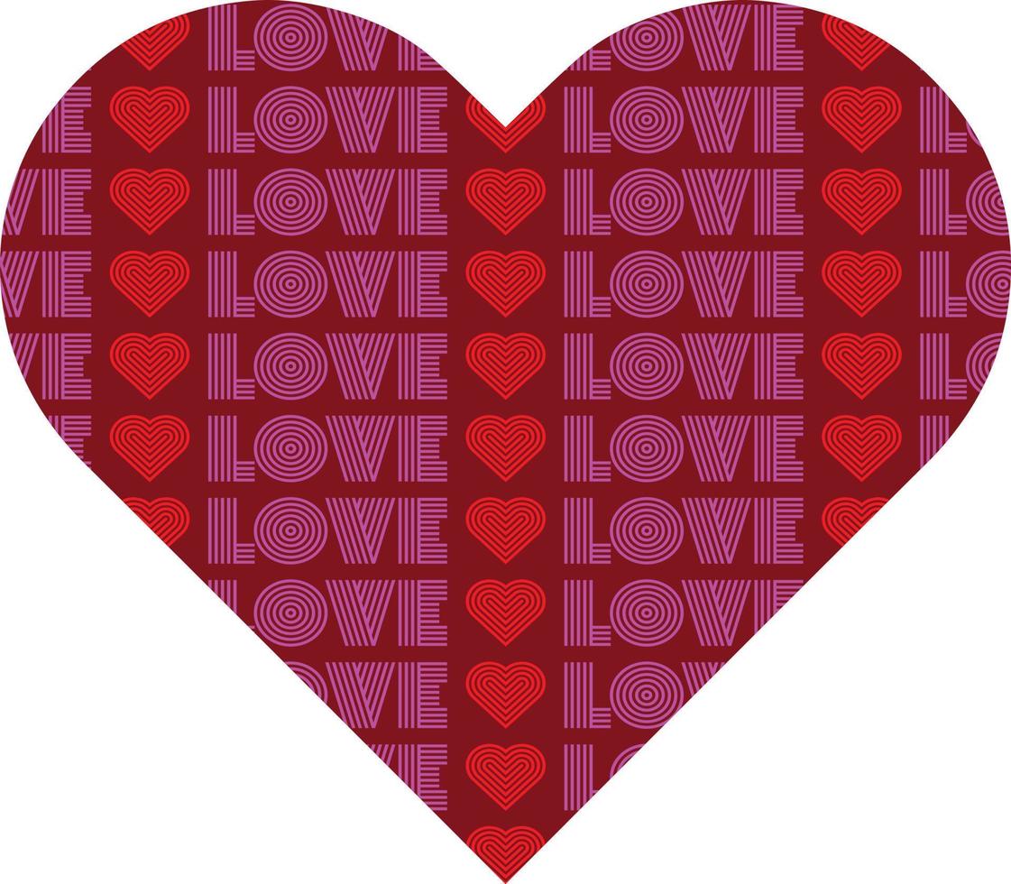 valentines dag hjärta med kärlek typografi vektor grafisk