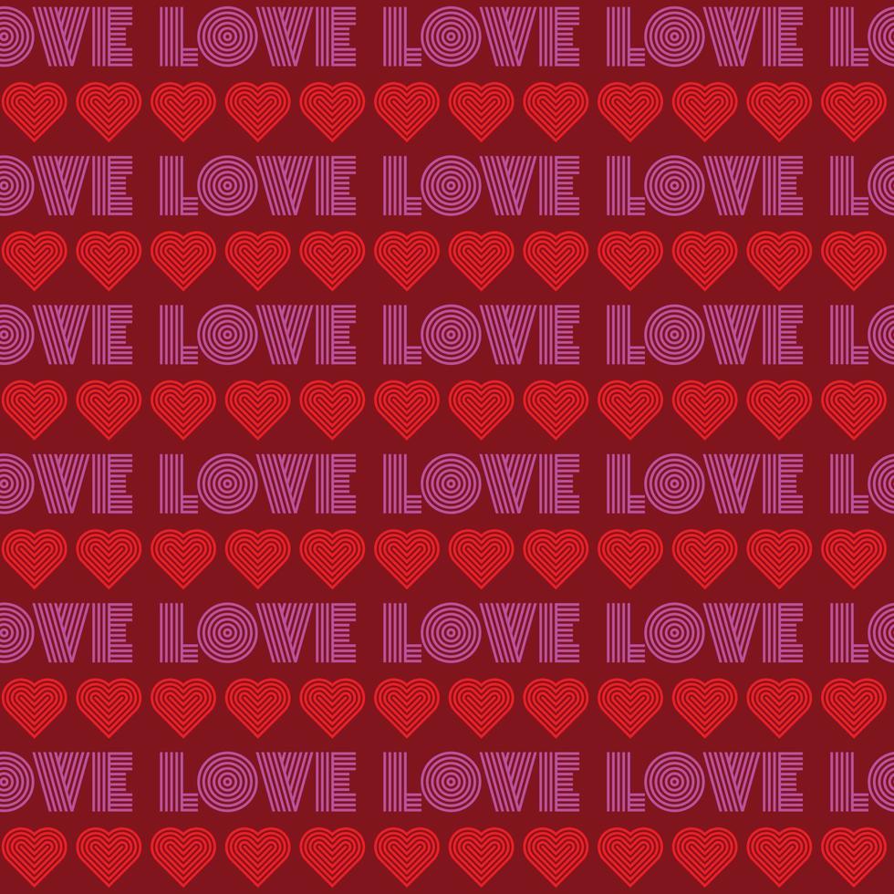 valentines dag kärlek sömlös mönster med hjärtan vektor