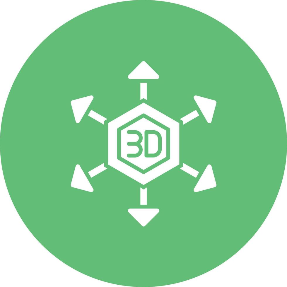 3D-Modellierung Glyphenkreis Hintergrundsymbol vektor