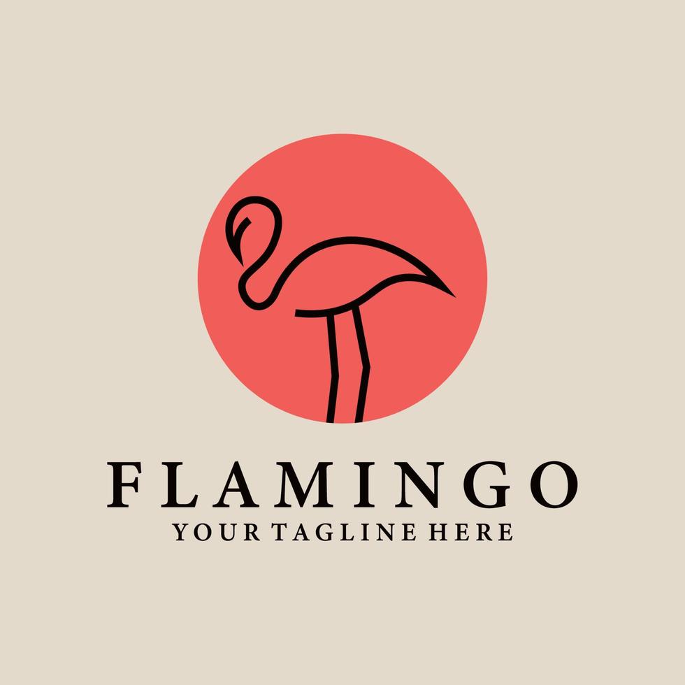 Flamingo-Kunstlogo, Symbol und Symbol, Vektorillustrationsdesign vektor