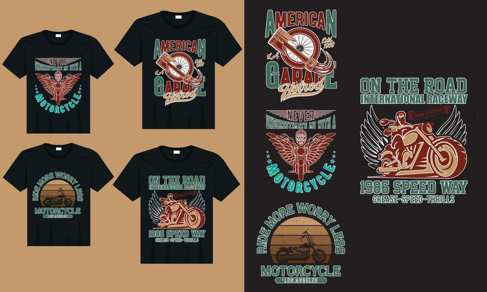 motorcykel t-shirt typografi design vektor