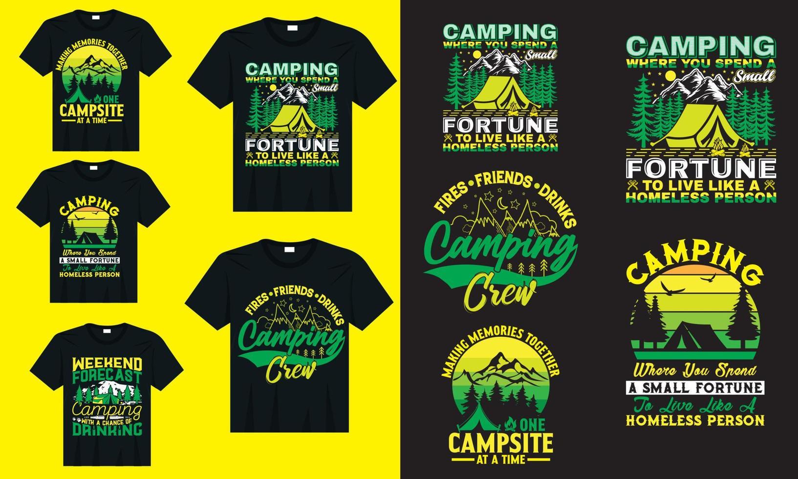 camping t-shirt design bunt vektor