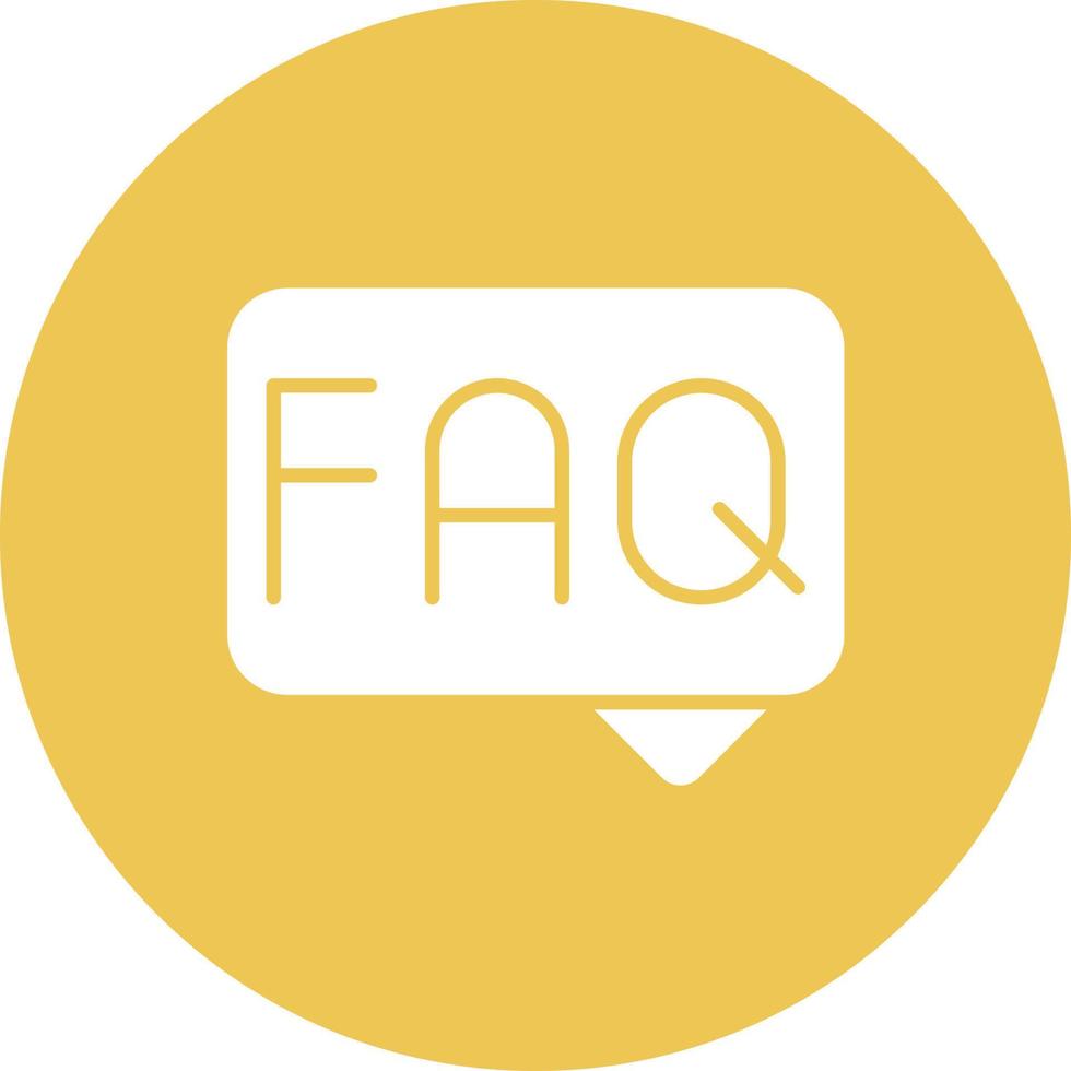 faq Glyphe Kreis Hintergrundsymbol vektor