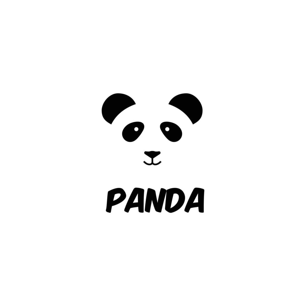 niedliches Panda-Gesichtskopf-Logo-Design vektor
