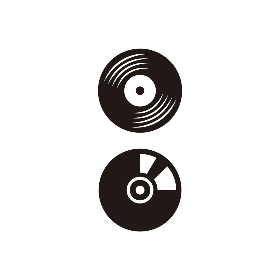 vinyl retro årgång ikon minimalistisk logotyp design inspiration vektor