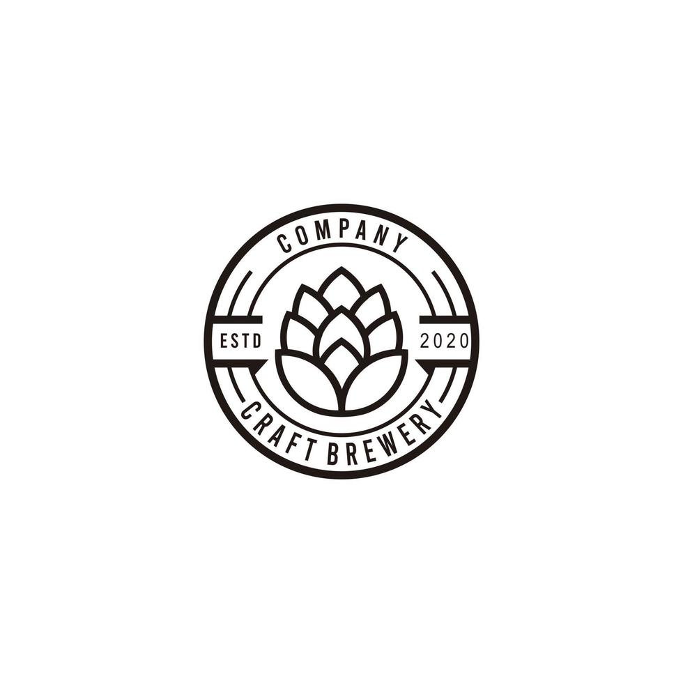 Brauerei-Bierhausetikett mit Logos von Handwerksbier, Embleme für Bierhaus, Bar, Kneipe, Brauerei, Brauerei, Taverne auf der schwarzen Vektorillustration vektor