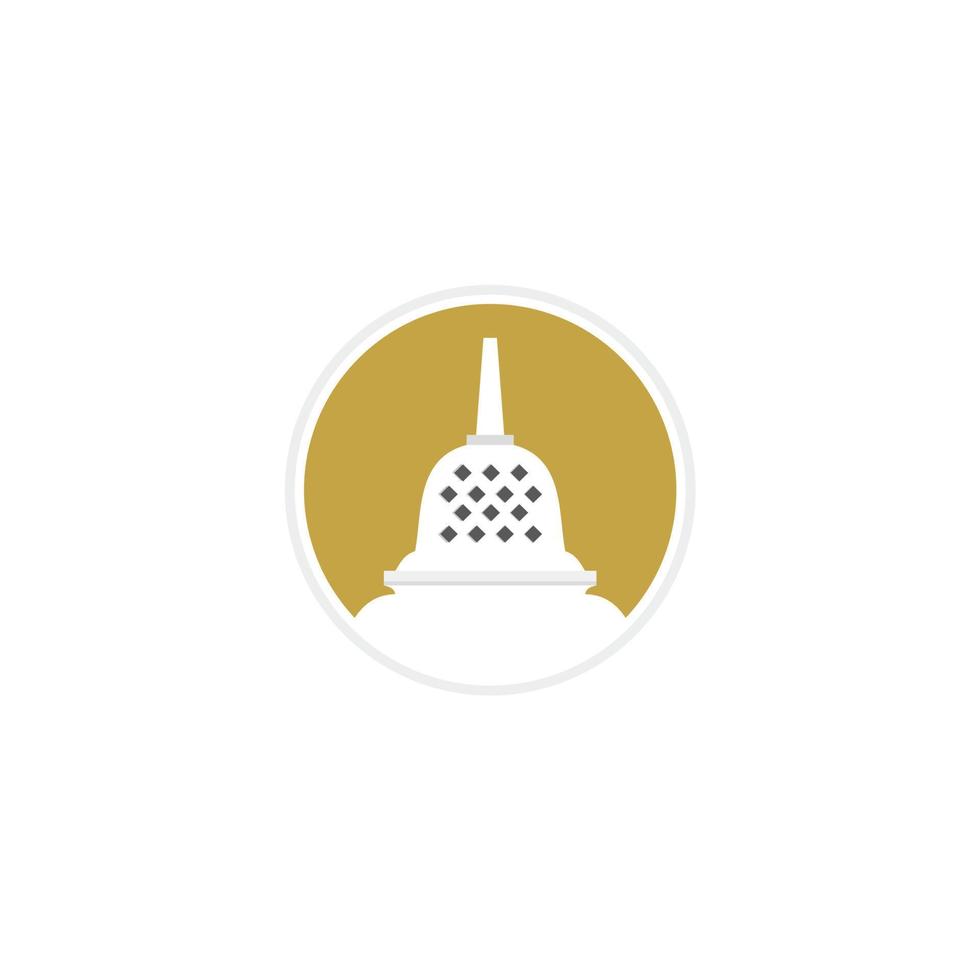 borobudur tempel stupa guld Färg ikon logotyp design vektor