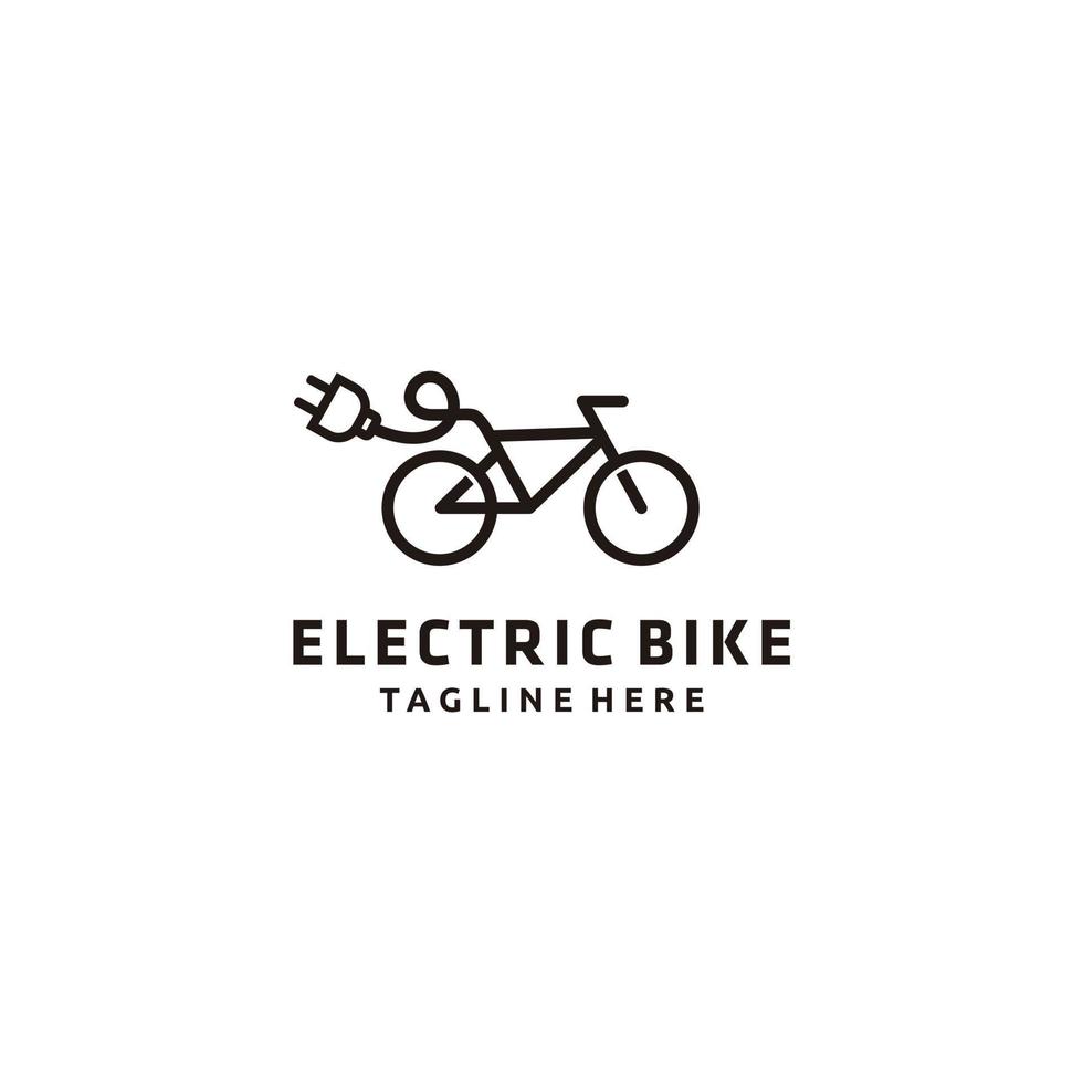 e cykel linje konst vektor design. elektrisk cykel cykel logotyp design ikon