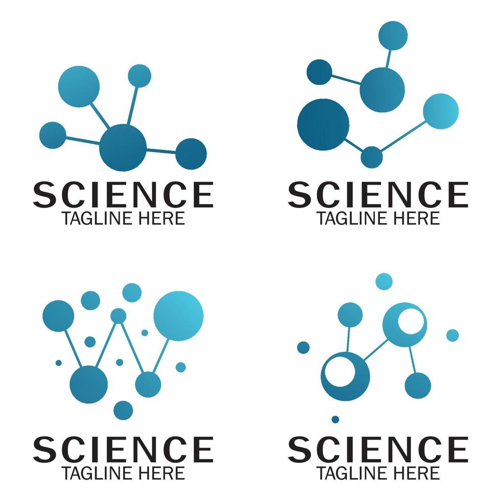 Molekül-Symbol-Logo-Vorlage, Vektorgrafik, Neuron-Logo oder Nervenzellen-Logo-Design vektor