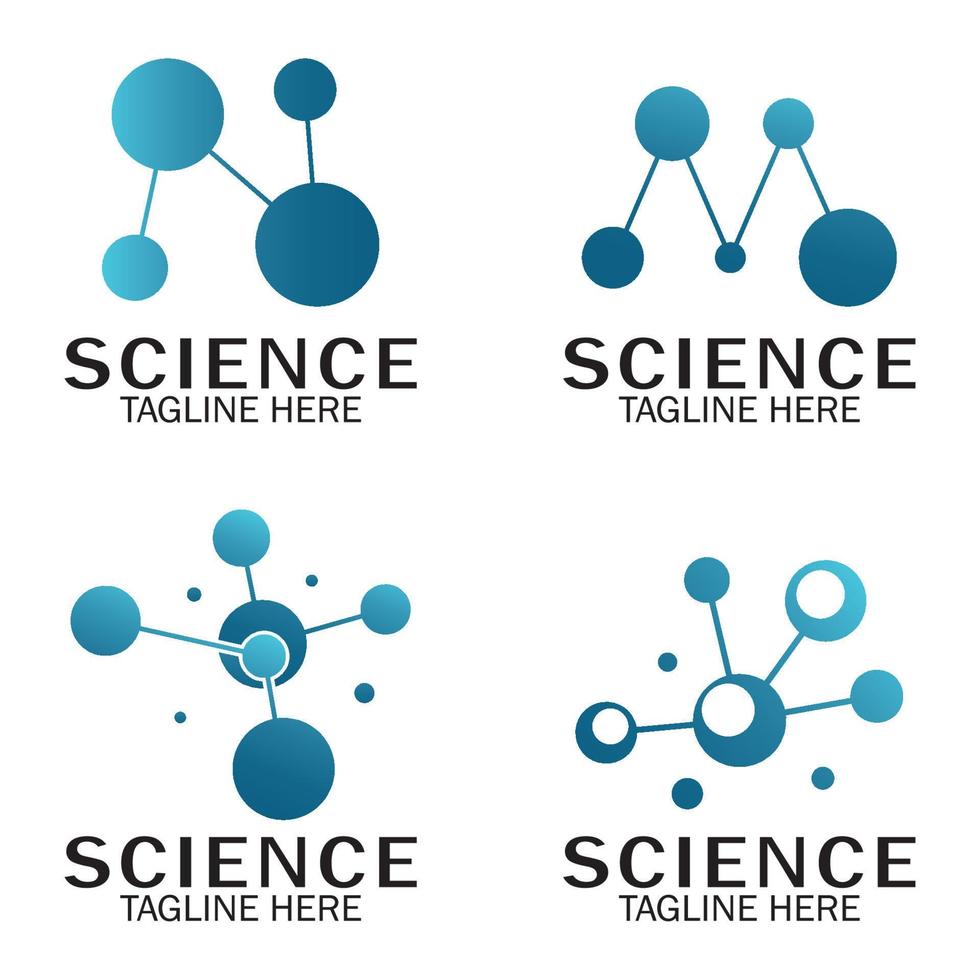 Molekül-Symbol-Logo-Vorlage, Vektorgrafik, Neuron-Logo oder Nervenzellen-Logo-Design vektor