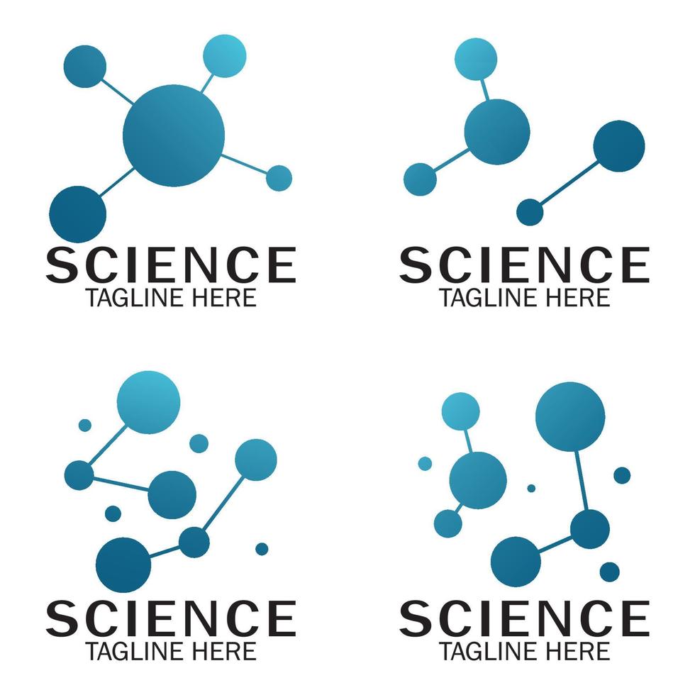 Molekül-Symbol-Logo-Vorlage, Vektorgrafik, Neuron-Logo oder Nervenzellen-Logo-Design vektor