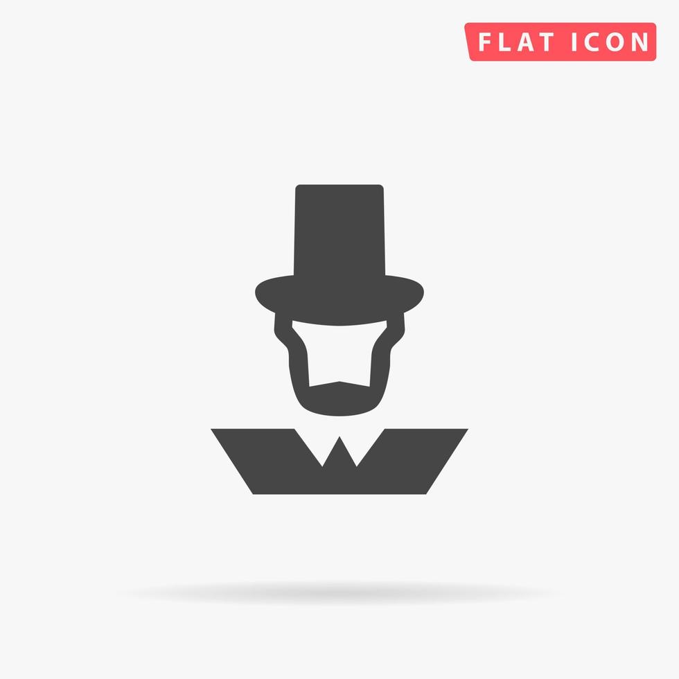 amerikan president Abraham lincoln platt vektor ikon. hand dragen stil design illustrationer.