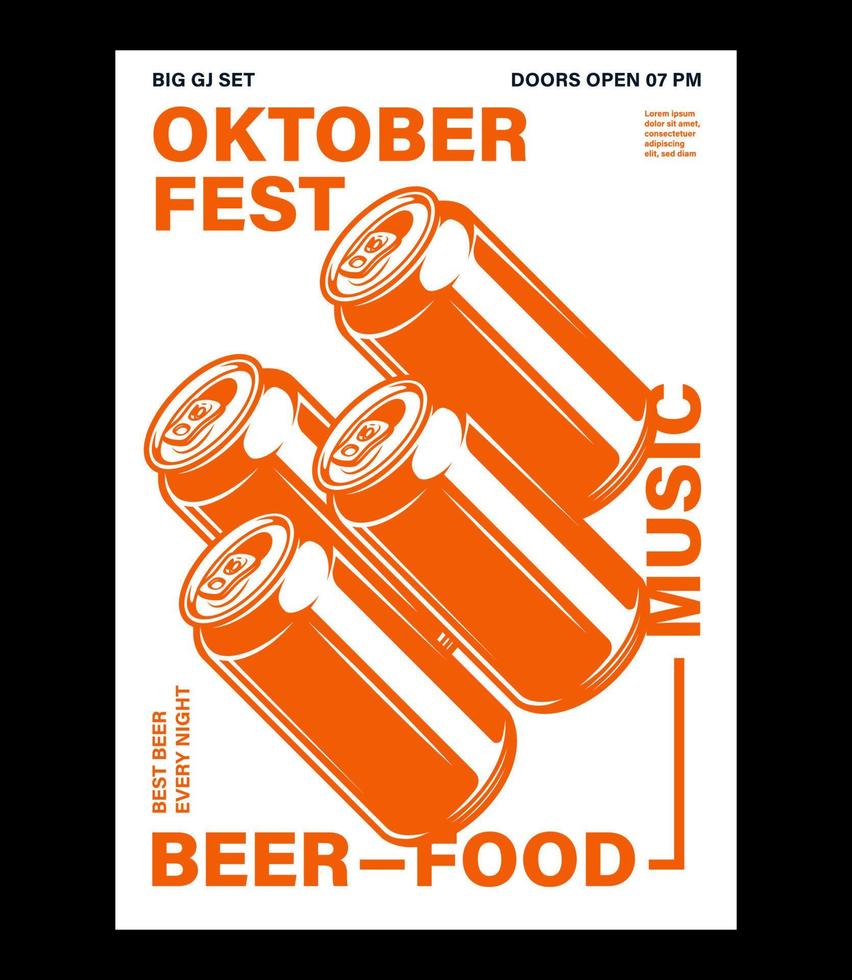 oktoberfest-feierplakat, brezel, glas bier und flasche mit typografie. vektorfeiertagsfliegerschablone für traditionelles deutsches bierfest. vektor