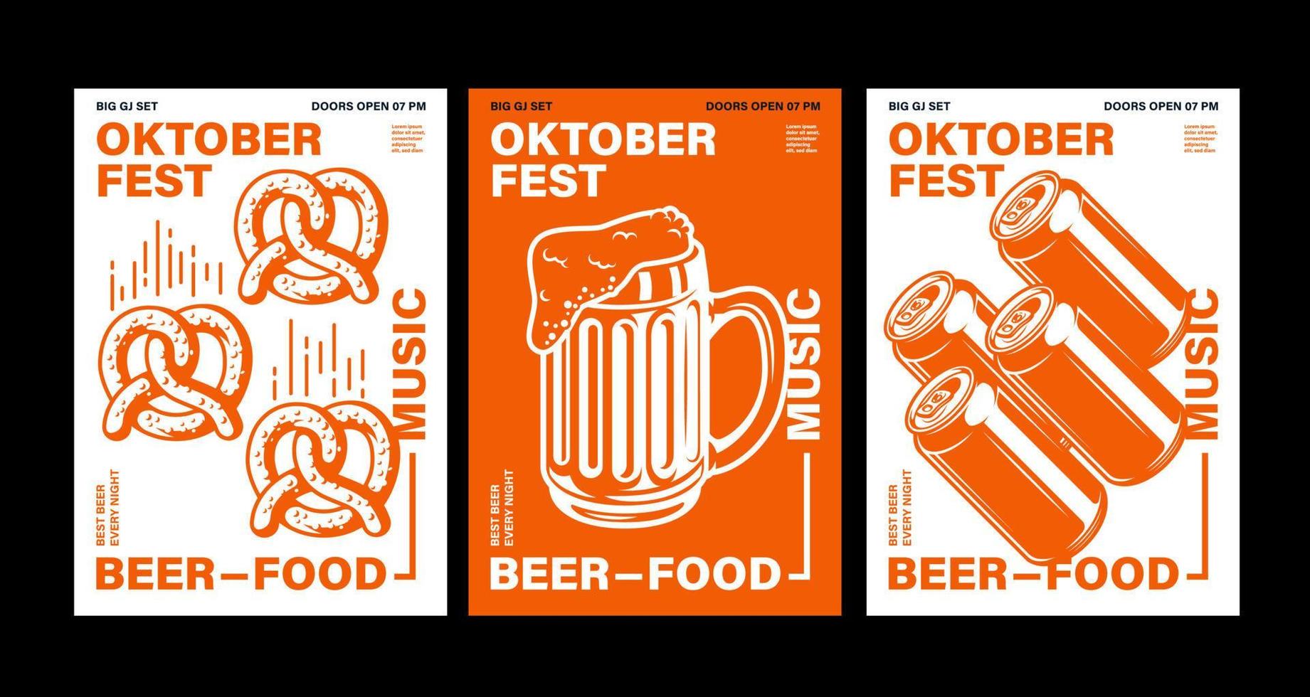 oktoberfest firande affisch, pretzel, glas av öl och flaska med typografi. vektor Semester flygblad mall för traditionell tysk öl festival.