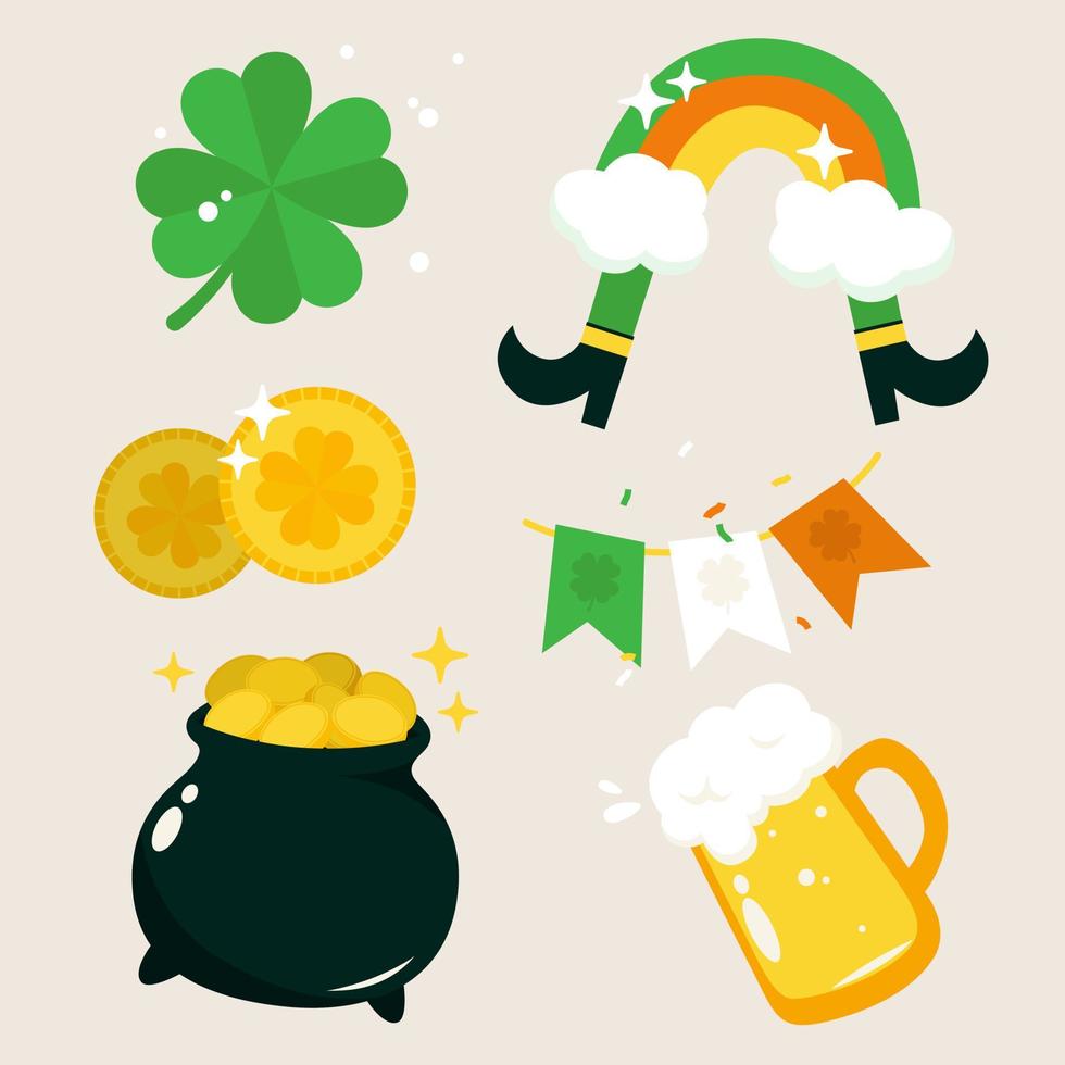 st. patrick's day vektor design elemente gesetzt