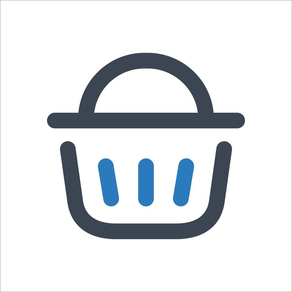 Korb-Symbol - Vektor-Illustration Korb, kaufen, Einkaufswagen, Einkaufen, Tasche, Geschäft, Geschäft, Linie, Gliederung, Symbole. vektor
