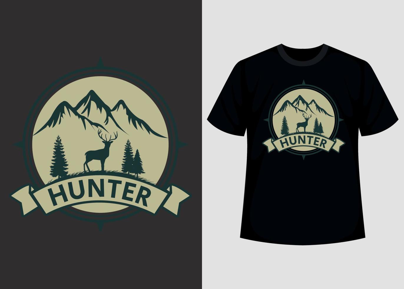 jakt legend skriva ut t skjorta design mall. jakt vektor. jakt t-shirt grunge. rådjur, gevär, berg. vektor