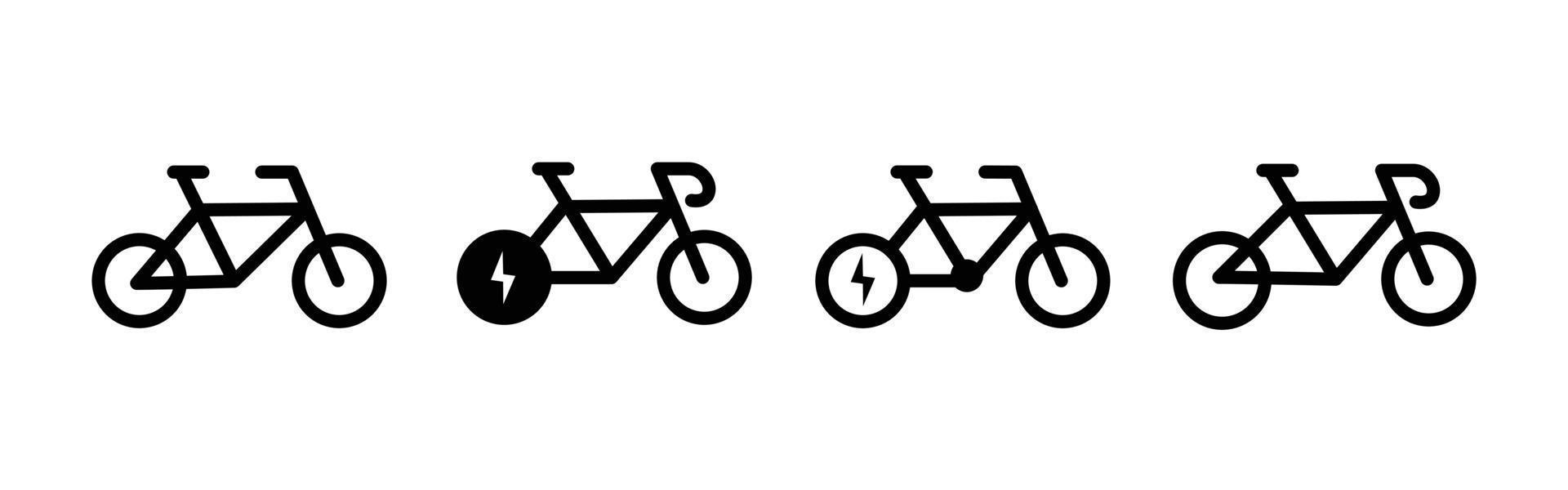 uppsättning av elektrisk cykel ikon för eco vänlig symbol design vektor