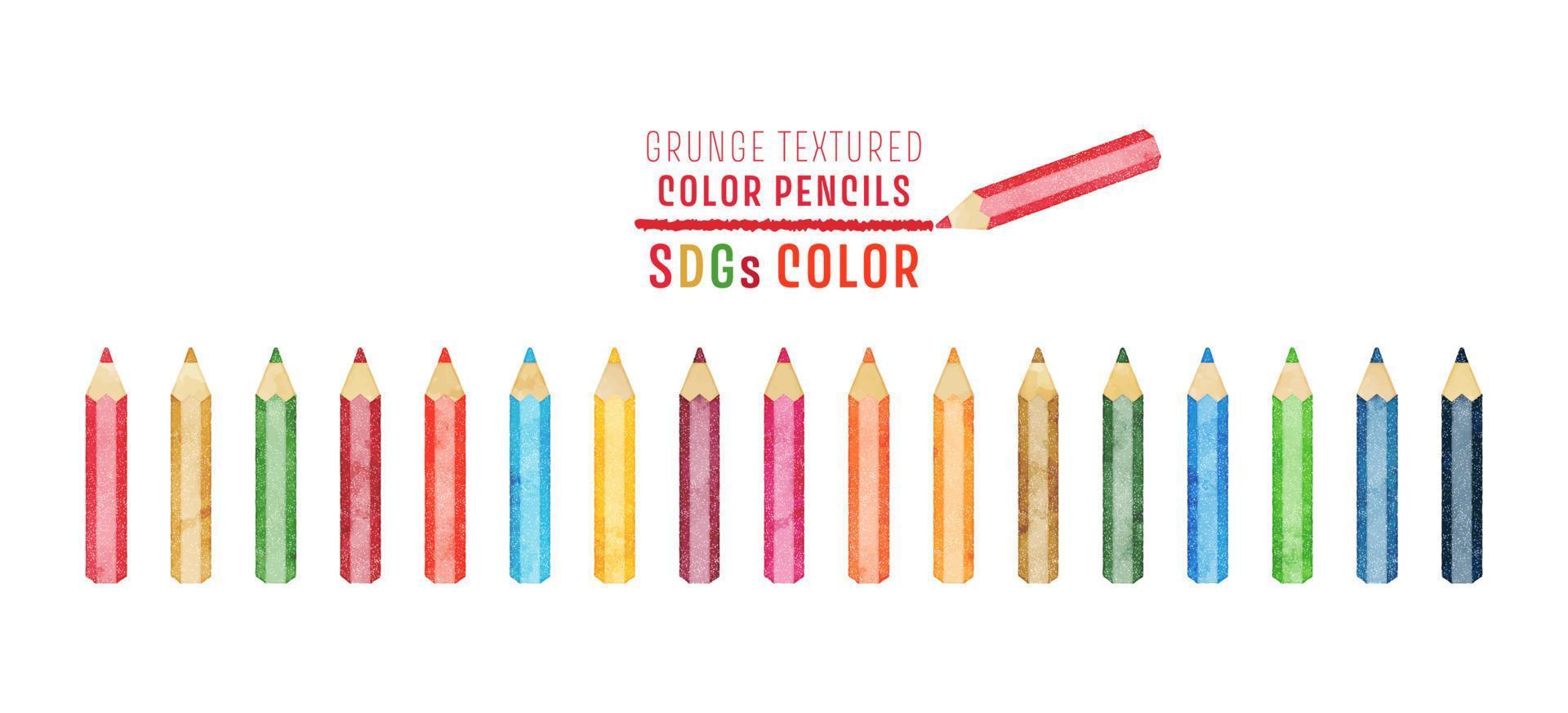 vattenfärg pennor illustration på vit bakgrund -sdgs Färg vektor