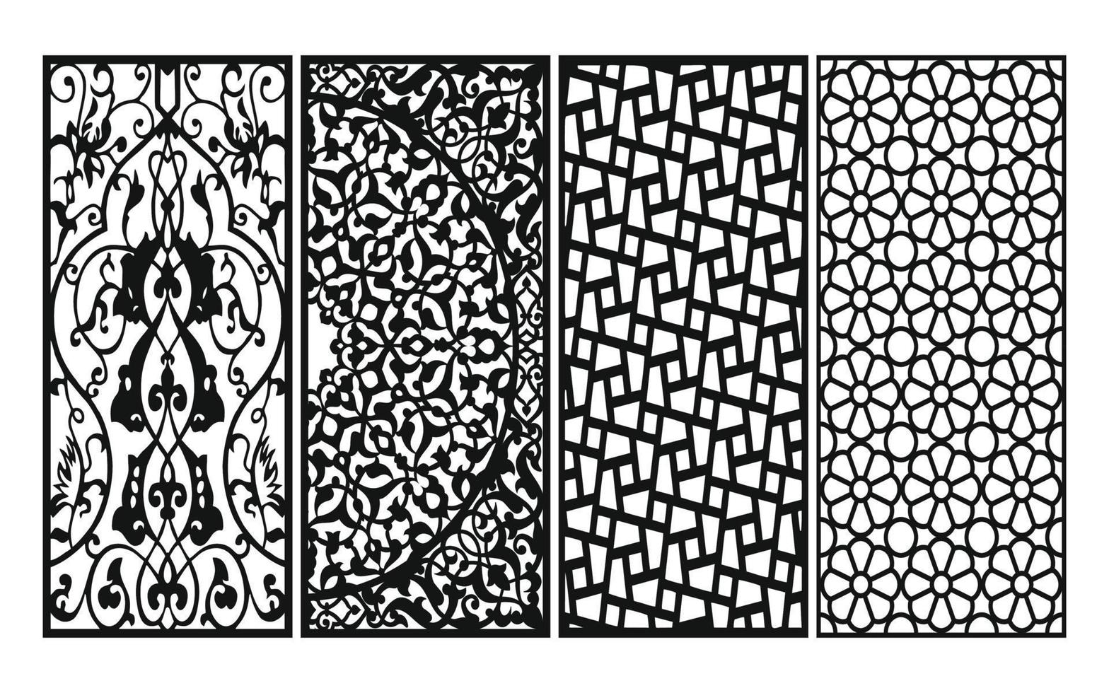 dekorative Blumenmuster, geometrische Vorlage für CNC-Laserschneiden vektor